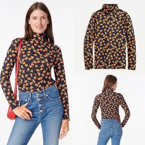 J. Crew Persimmon Printed Tissue Turtleneck